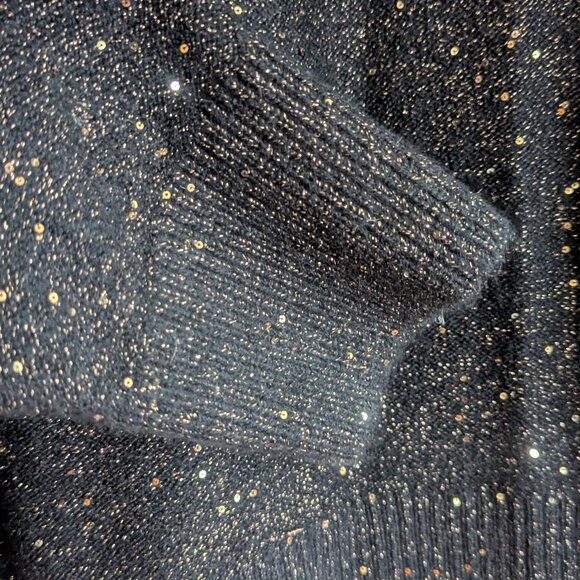 Ann Taylor LOFT Sweater. Brown with Gold Champagne Sparkles Size Large - Picture 7 of 16